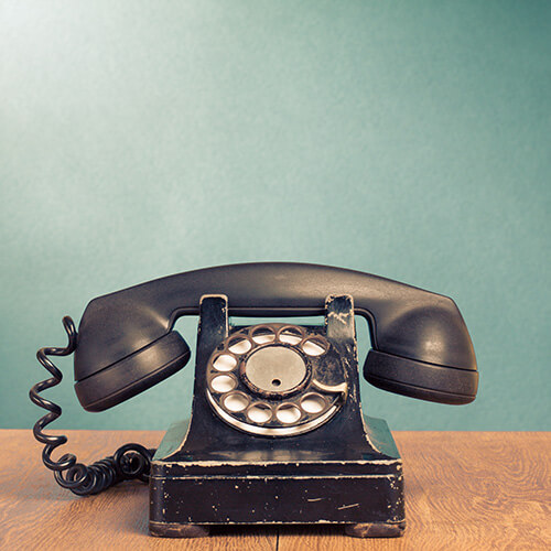 A photo of a vintage telephone